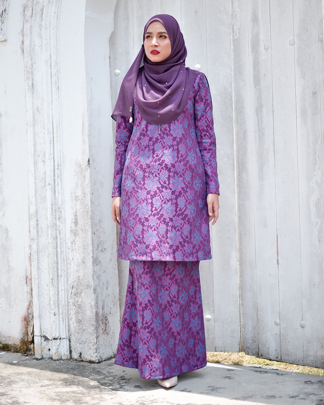 Baju Kurung Lace Gywa - Amore Purple