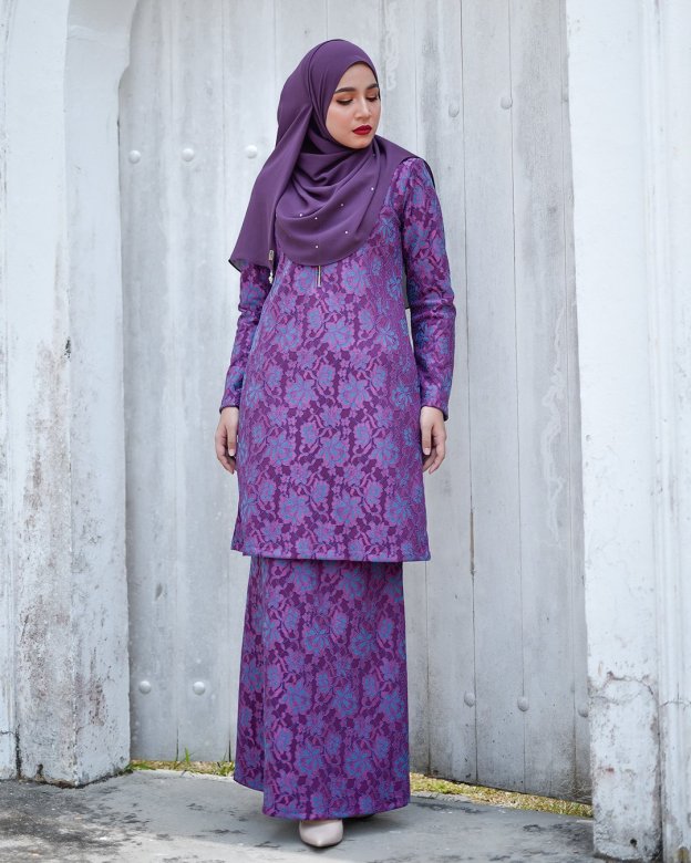 Baju Kurung Lace Gywa - Amore Purple