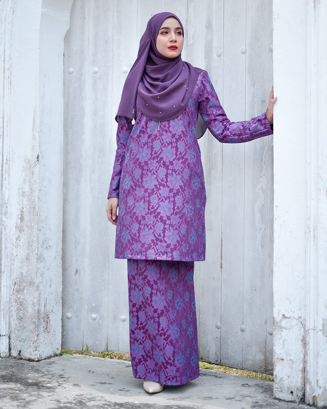 Baju Kurung Lace Gywa - Amore Purple