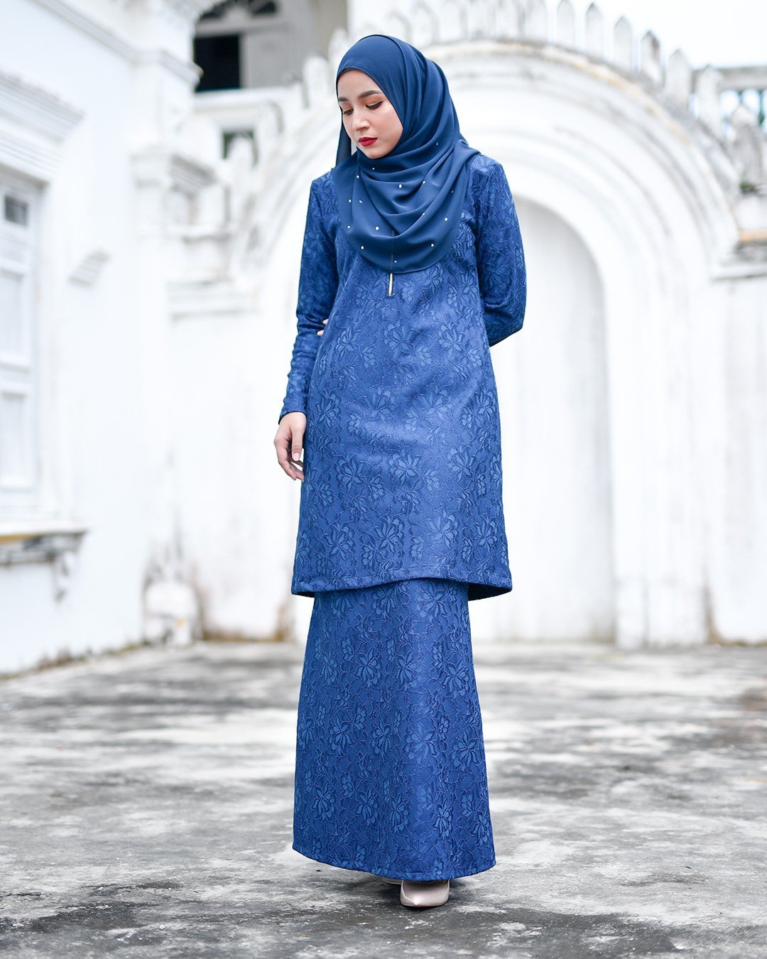 Baju Kurung Lace Gywa - Grand Blue
