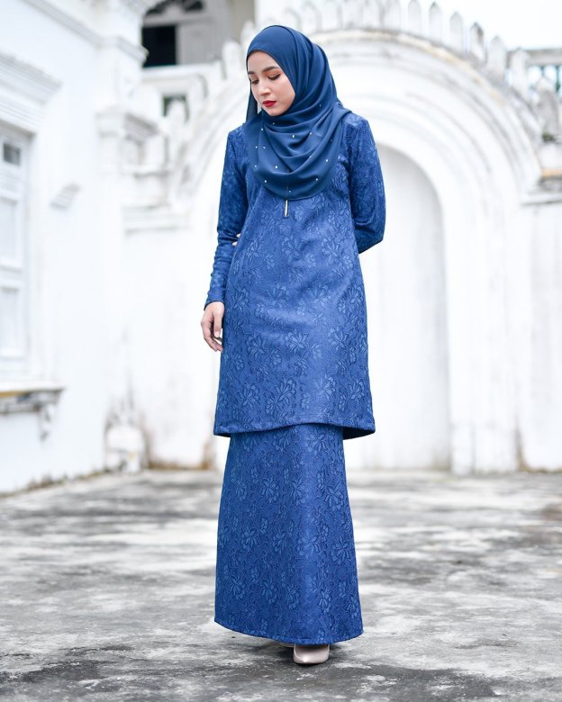 Baju Kurung Lace Gywa - Grand Blue