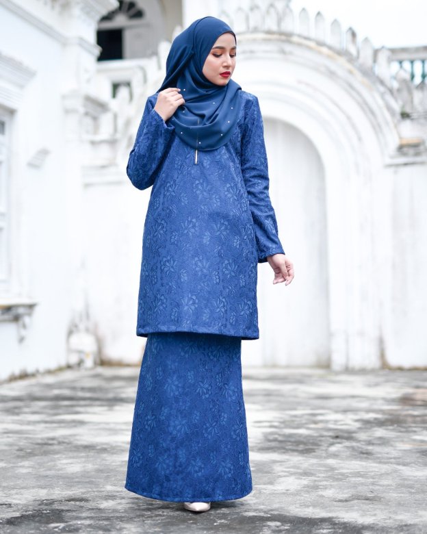 Baju Kurung Lace Gywa - Grand Blue