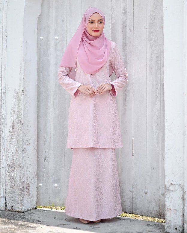 Baju Kurung Lace Gywa - Romantic Pink