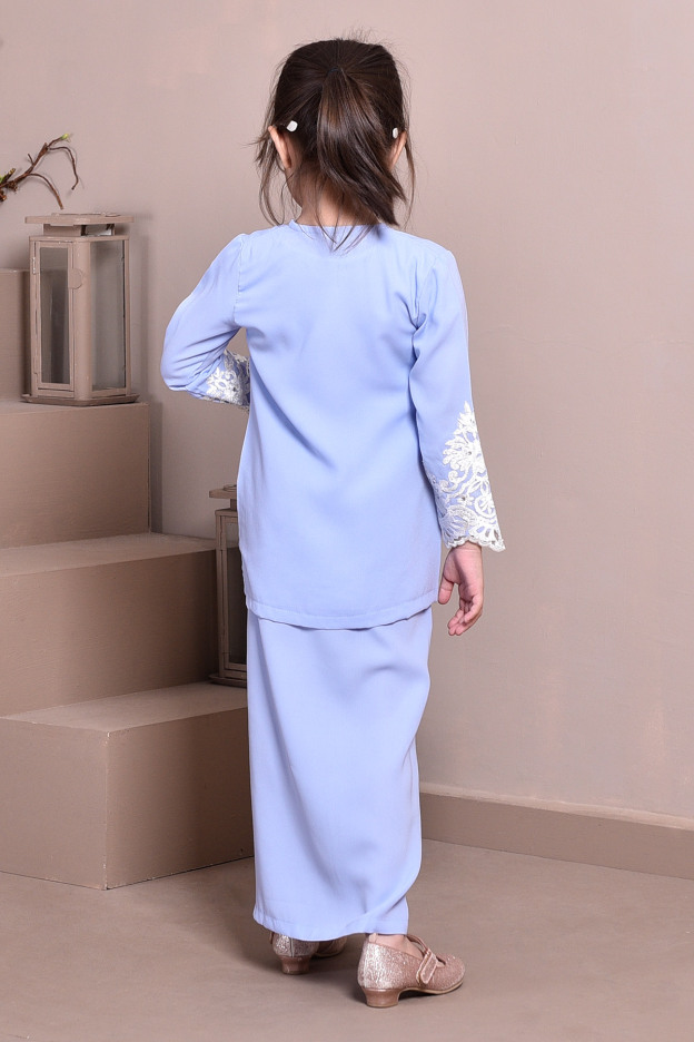 Baju Kurung Lace Royal Maya Kids - Glacier White