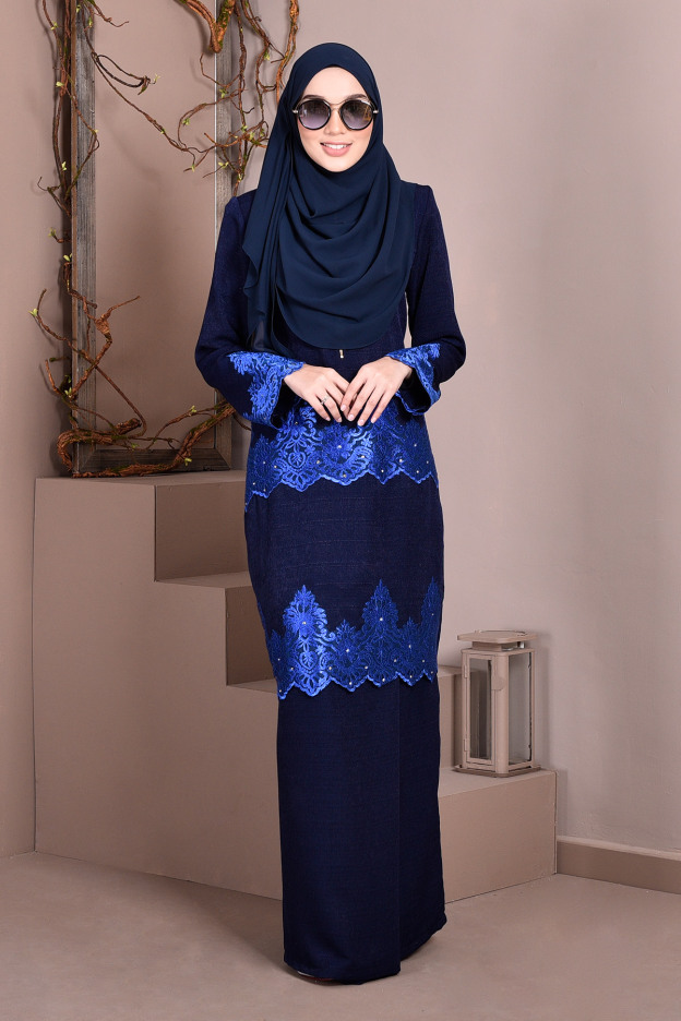Baju Kurung Lace Royal Missa - Gemstone Blue