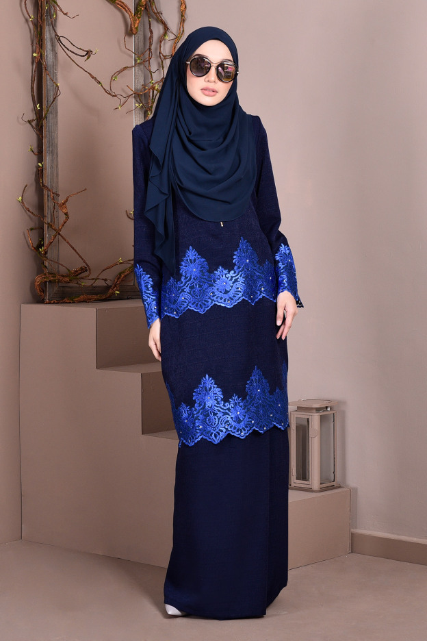 Baju Kurung Lace Royal Missa - Gemstone Blue