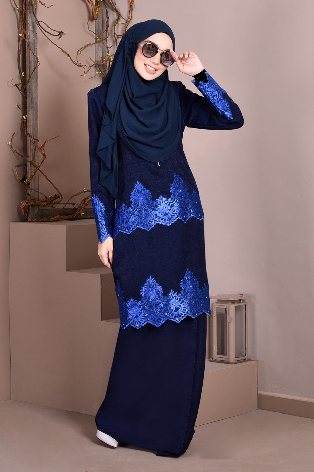 Baju Kurung Lace Royal Missa - Gemstone Blue