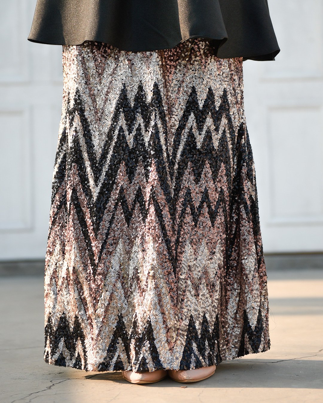 Baju Kurung Lace Sequin Aqira - Black
