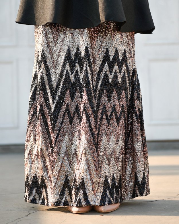 Baju Kurung Lace Sequin Aqira - Black