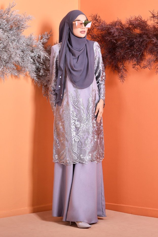 Baju Kurung Lace Serena - Silver Lining