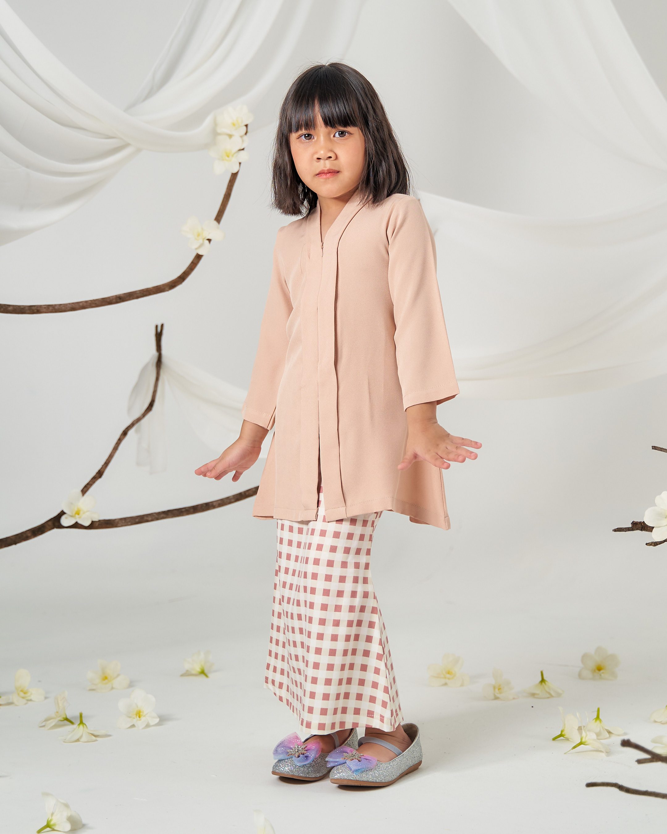 Baju Kebarung Printed Lani Kids - Tan Beige