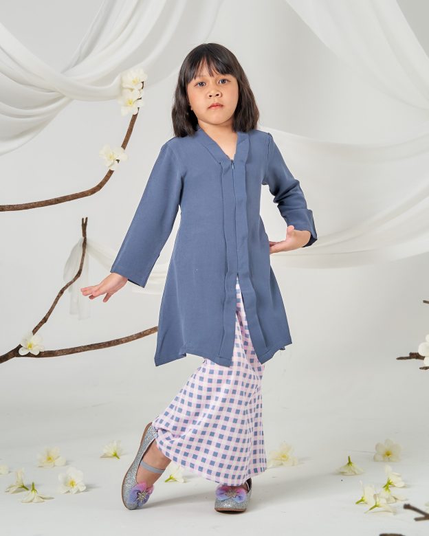 Baju Kebarung Printed Lani Kids - Yale Blue