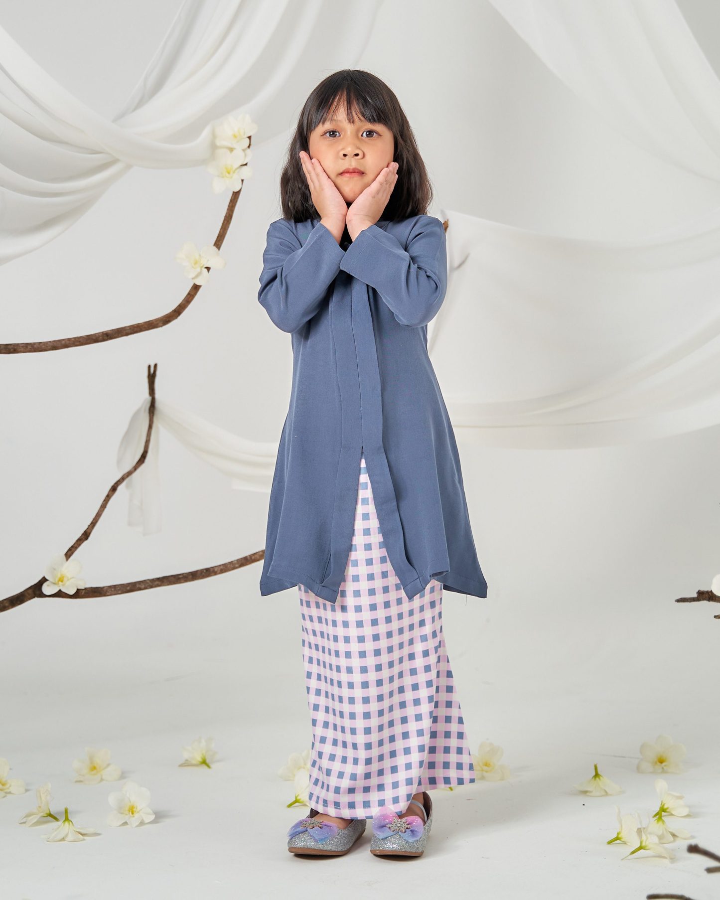 Baju Kebarung Printed Lani Kids - Yale Blue