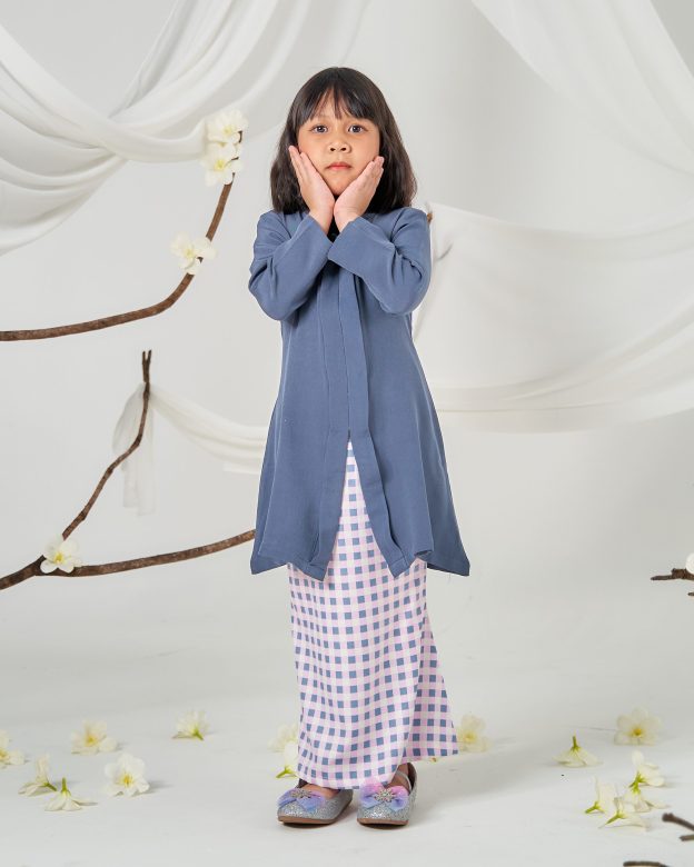 Baju Kebarung Printed Lani Kids - Yale Blue