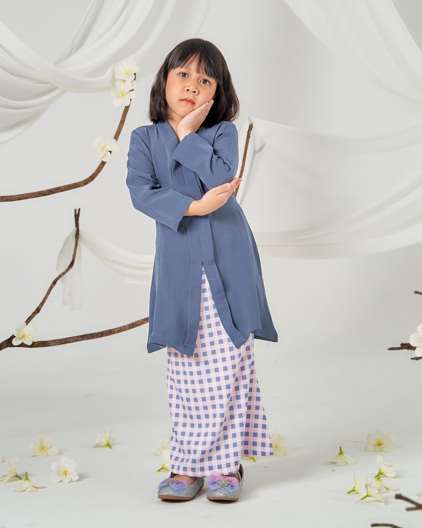 Baju Kebarung Printed Lani Kids - Yale Blue