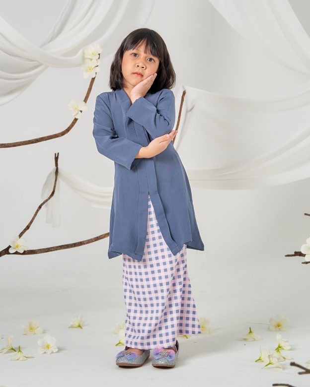 Baju Kebarung Printed Lani Kids - Yale Blue