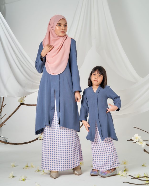 Baju Kebarung Printed Lani Kids - Yale Blue