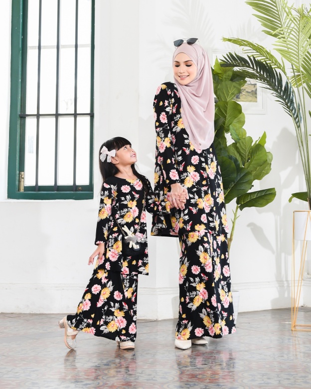 Kurung Lara Kids - Aster Black