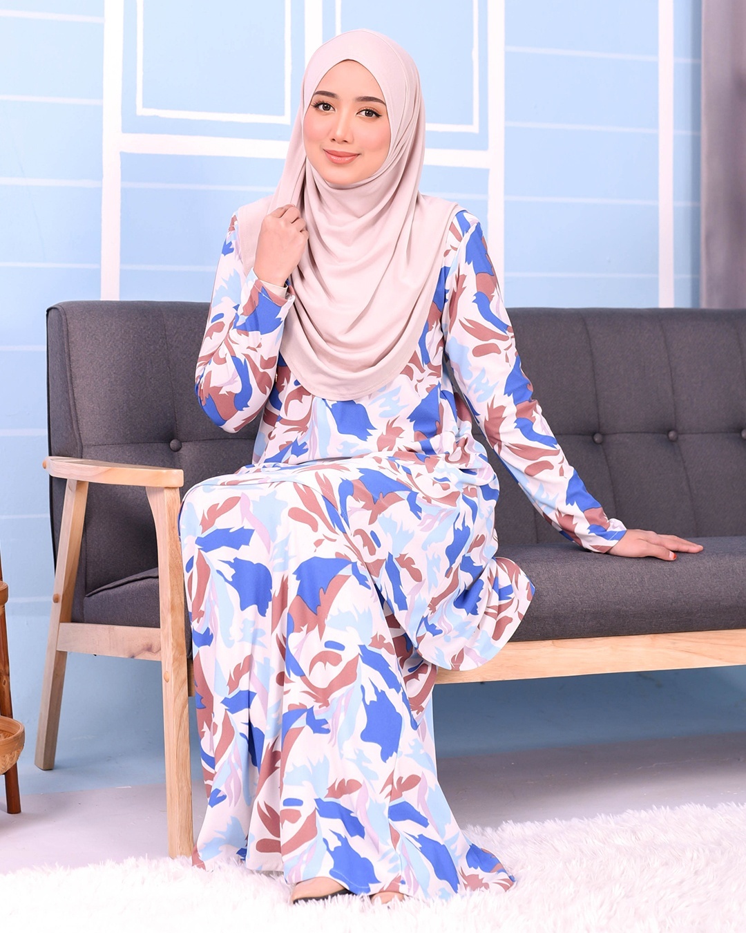 Kurung Lara - Azure Beige