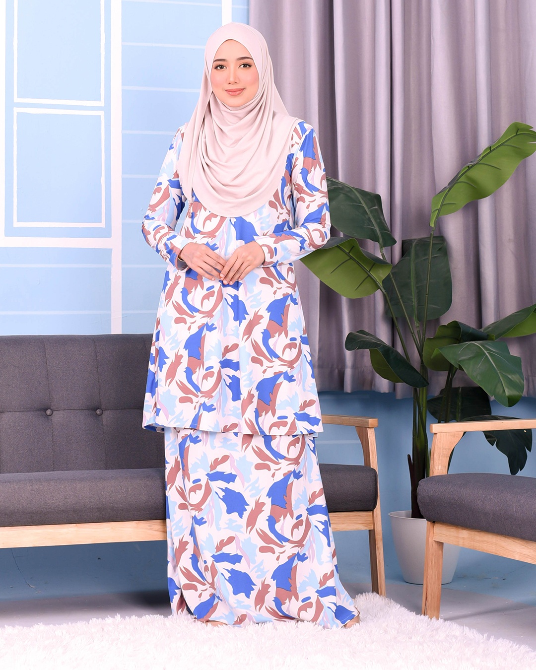 Kurung Lara - Azure Beige
