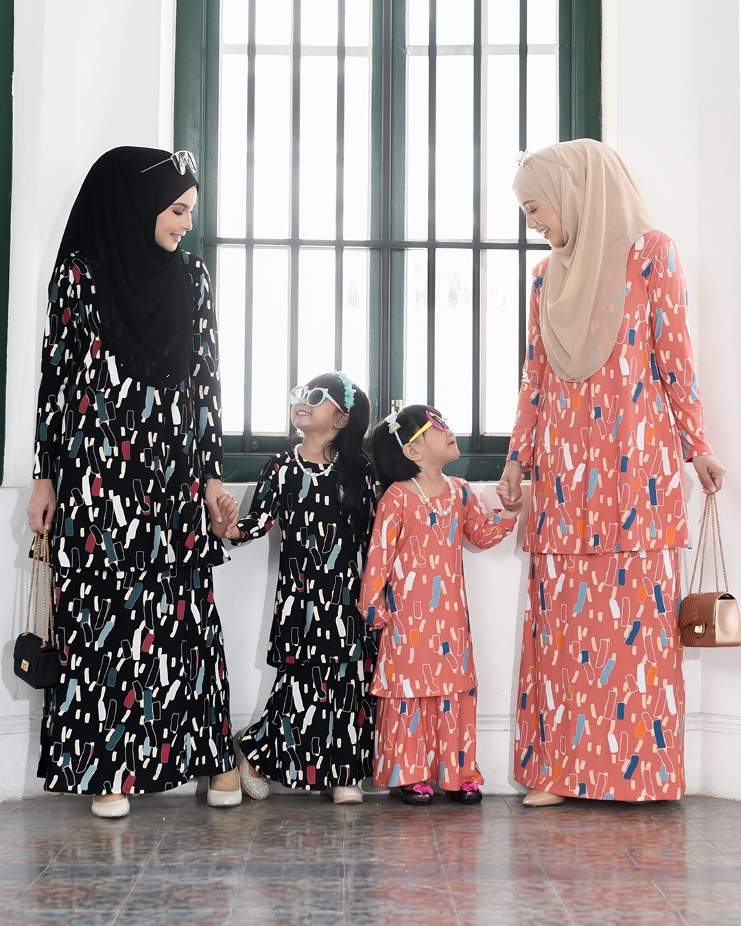 Kurung Lara Kids - Azalia Coral