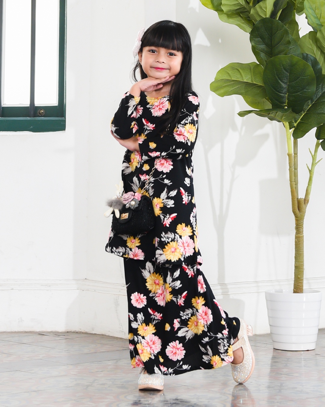 Kurung Lara Kids - Aster Black