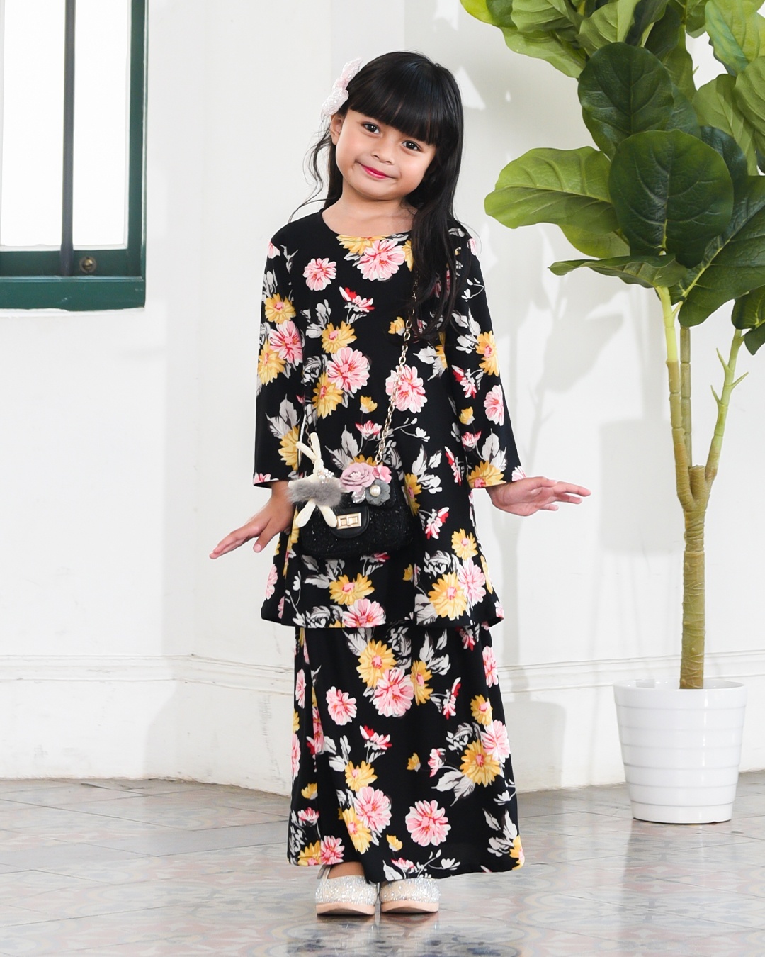 Kurung Lara Kids - Aster Black