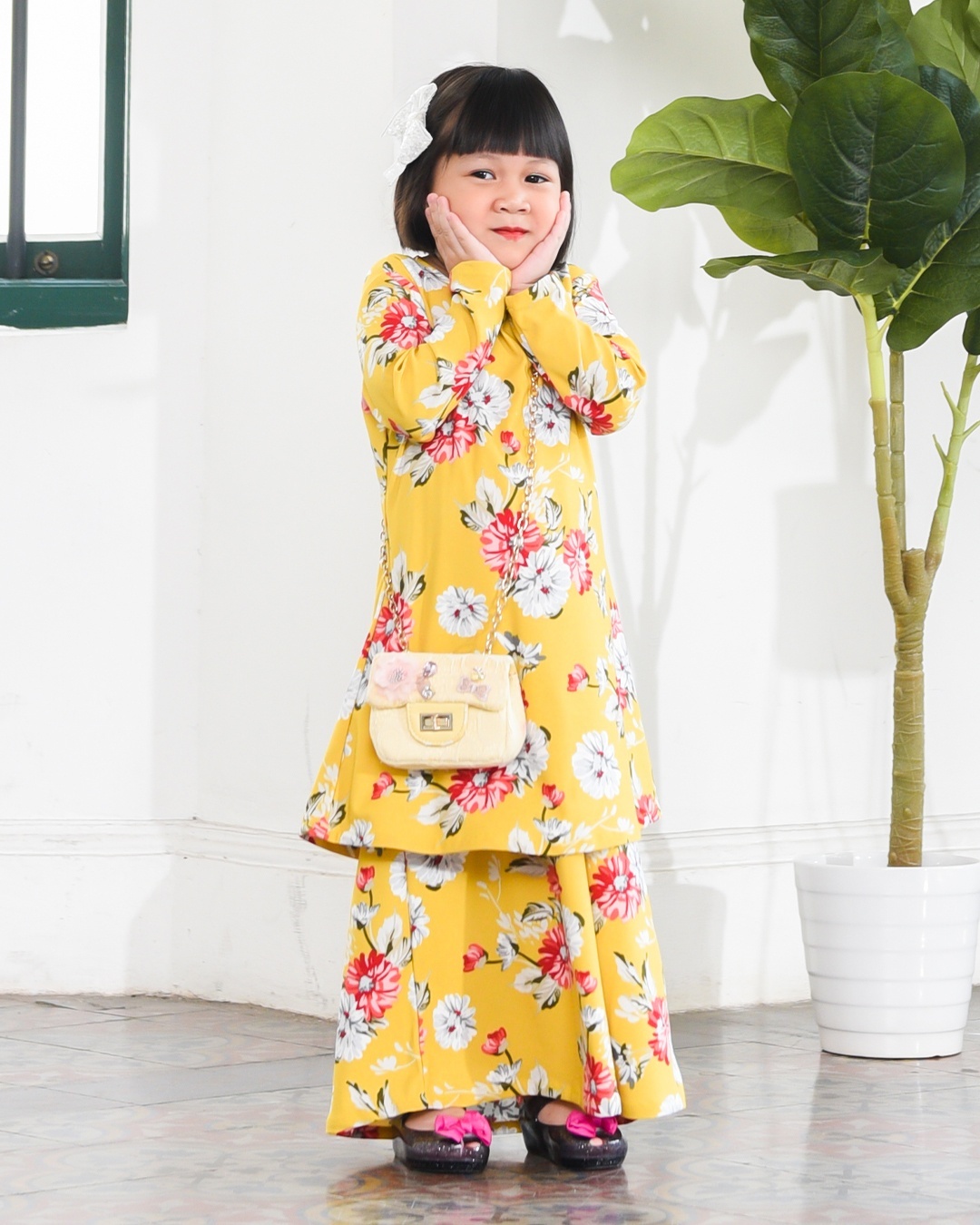 Kurung Lara Kids – Aster Yellow