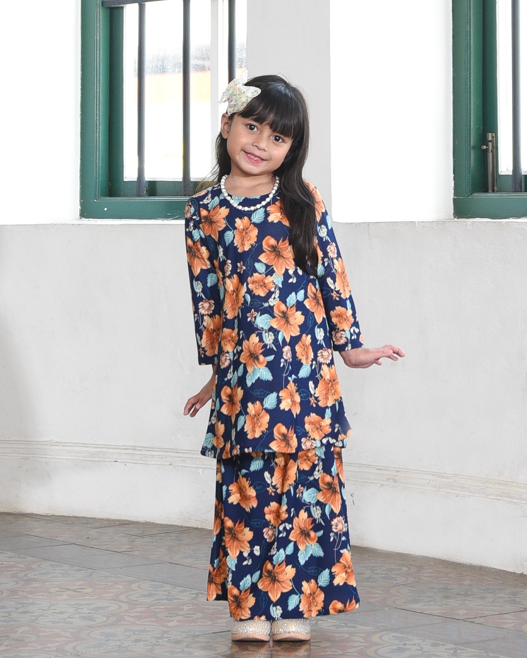 Kurung Lara Kids – Diascia Blue