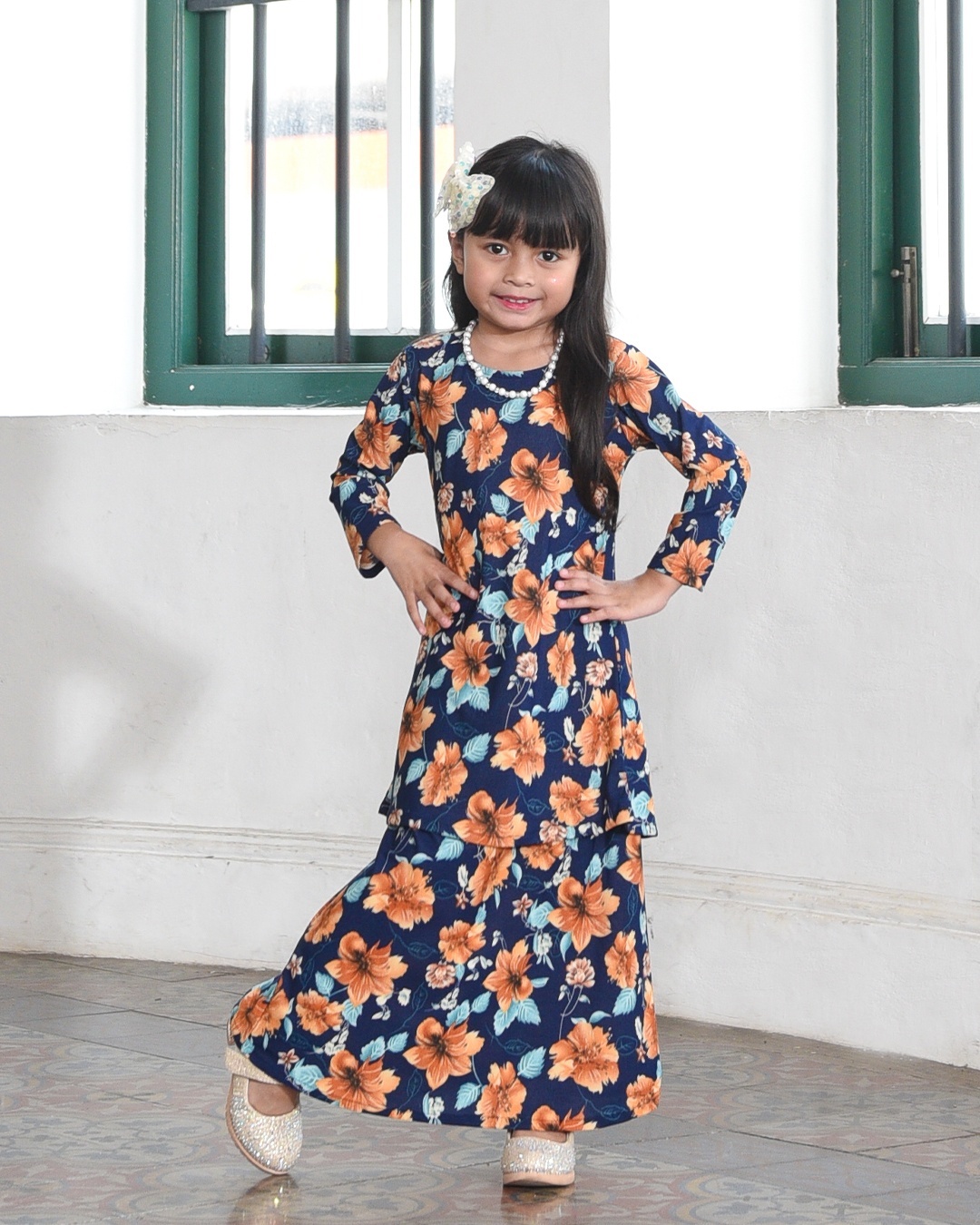 Kurung Lara Kids – Diascia Blue