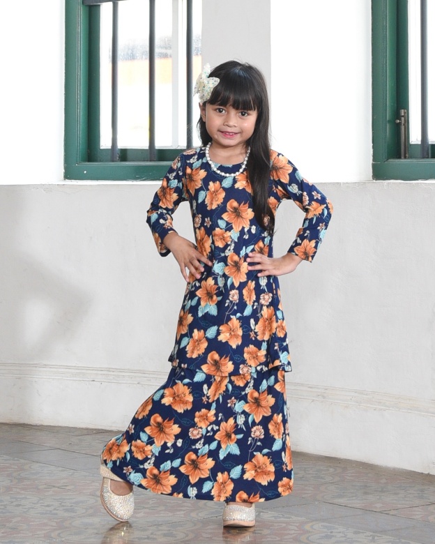 Kurung Lara Kids – Diascia Blue