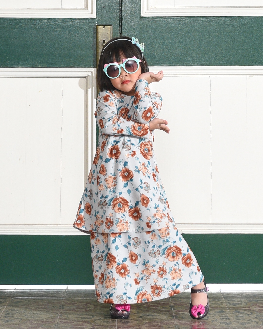 Kurung Lara Kids – Peony Blue