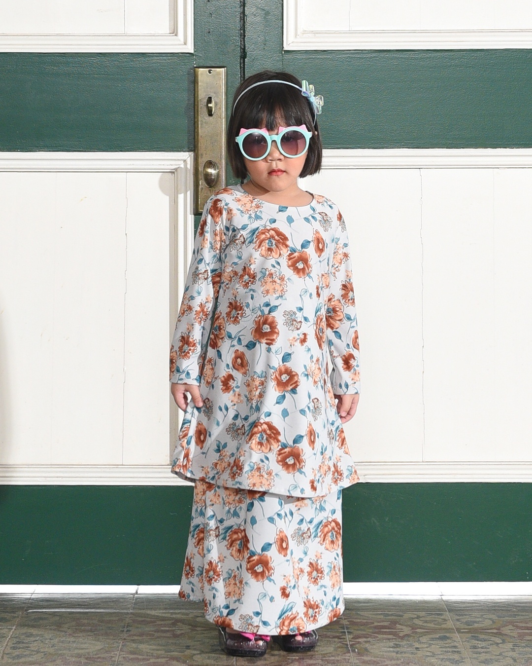 Kurung Lara Kids – Peony Blue
