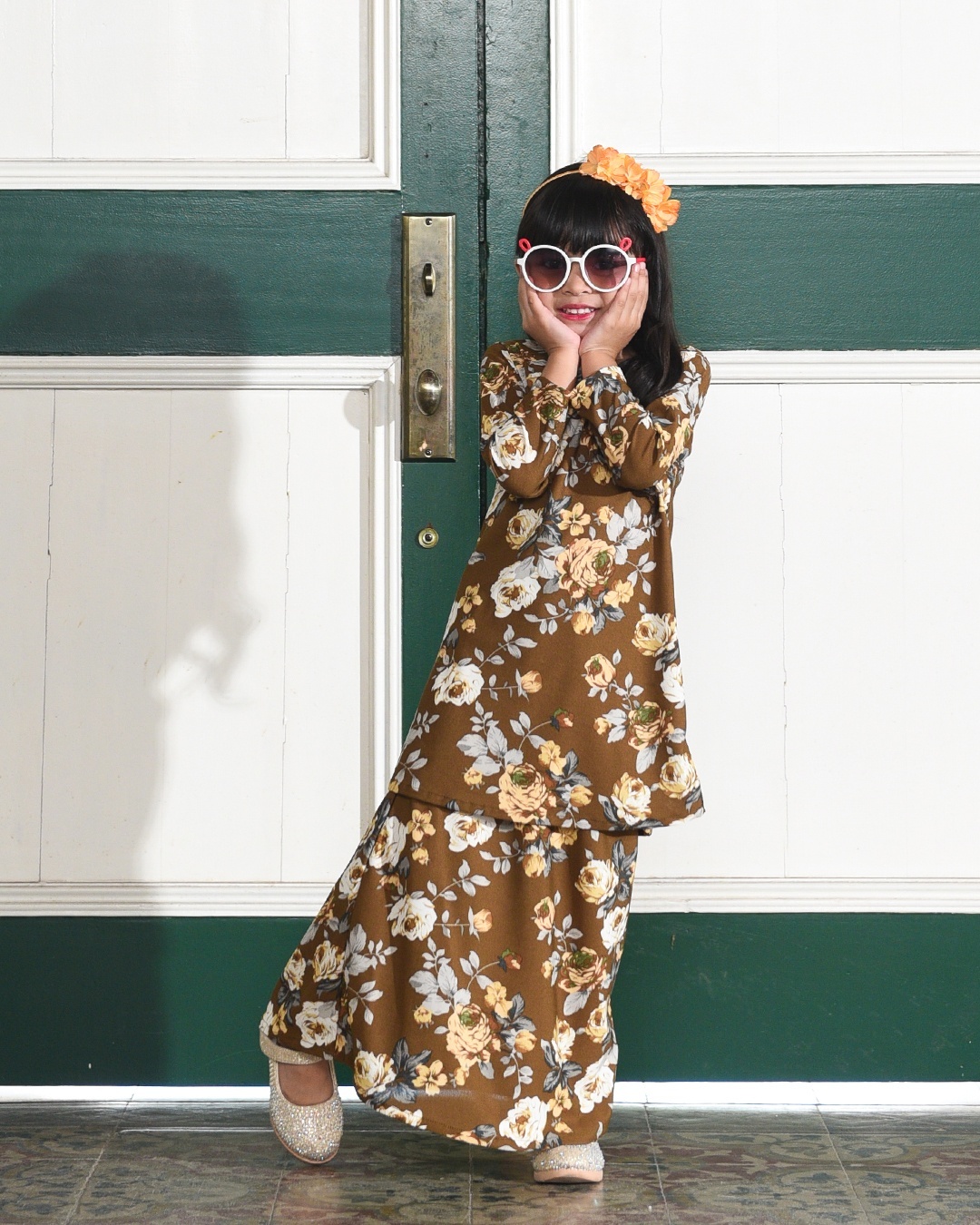Kurung Lara Kids – Peony Brown