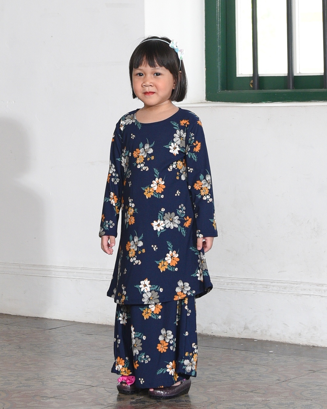 Kurung Lara Kids - Primerose Blue