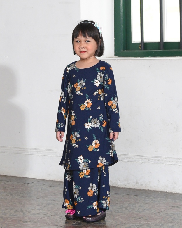 Kurung Lara Kids - Primerose Blue