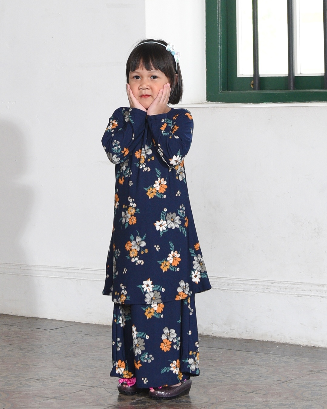 Kurung Lara Kids - Primerose Blue