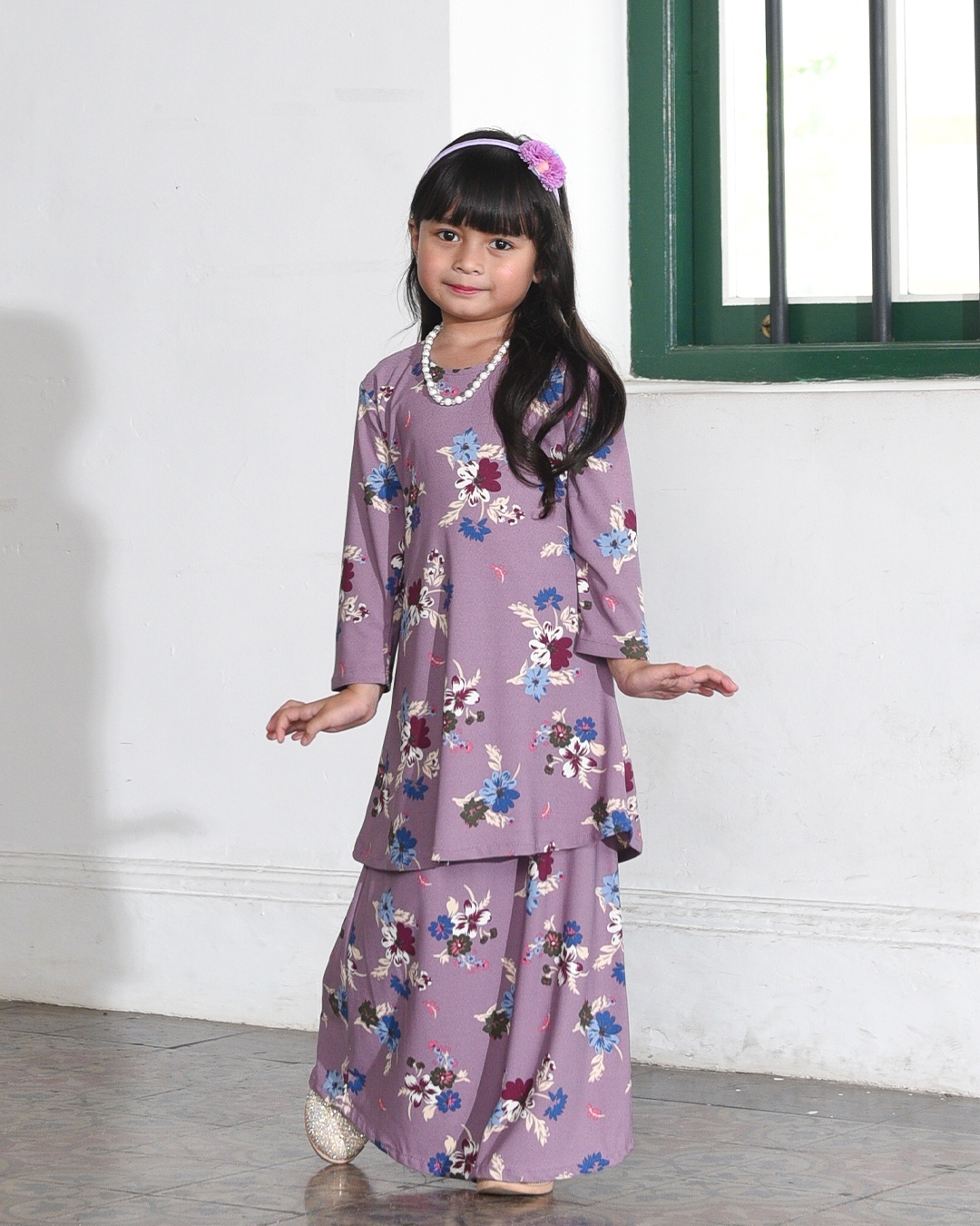 Kurung Lara Kids – Primerose Purple