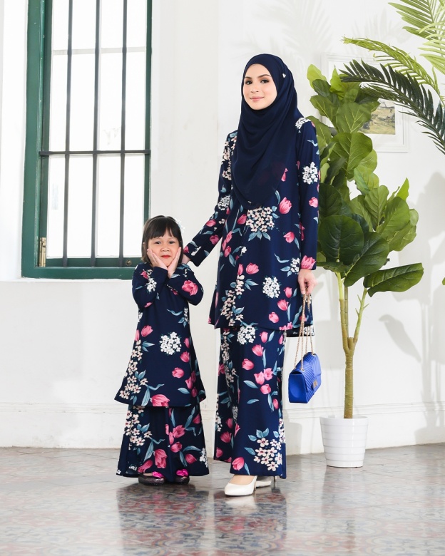 Kurung Lara Kids - Midnight Blue