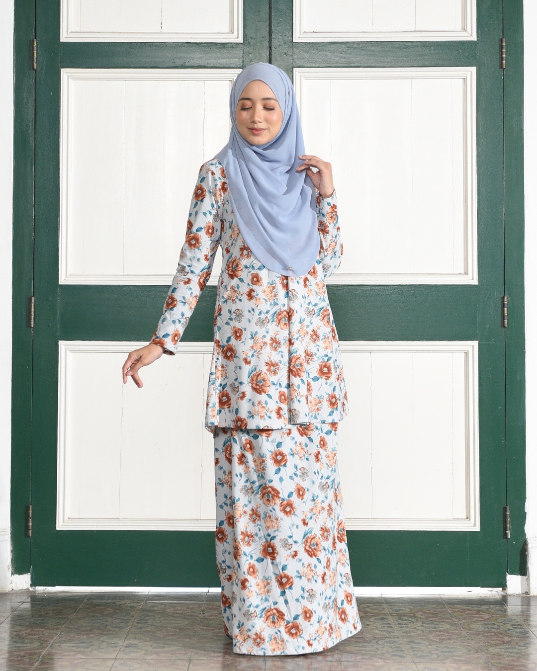 Kurung Lara – Peony Blue