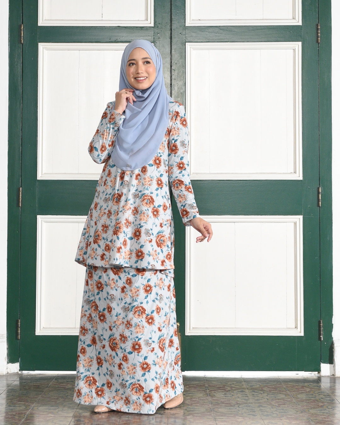 Kurung Lara – Peony Blue