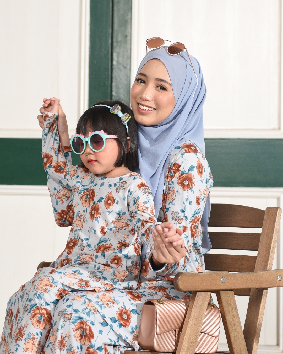 Kurung Lara Kids – Peony Blue
