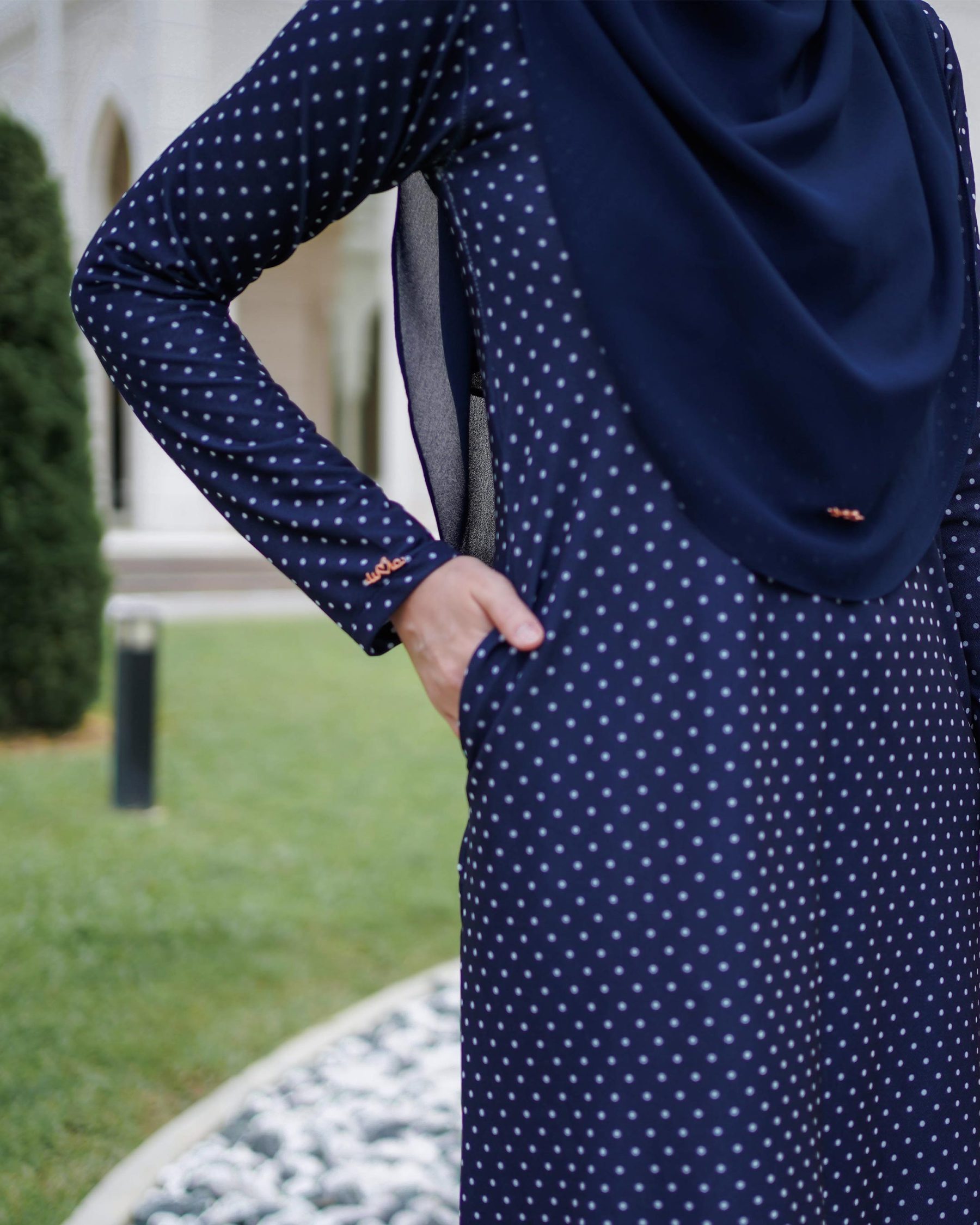 Baju Kurung Lara 2.0 - Polka Blue