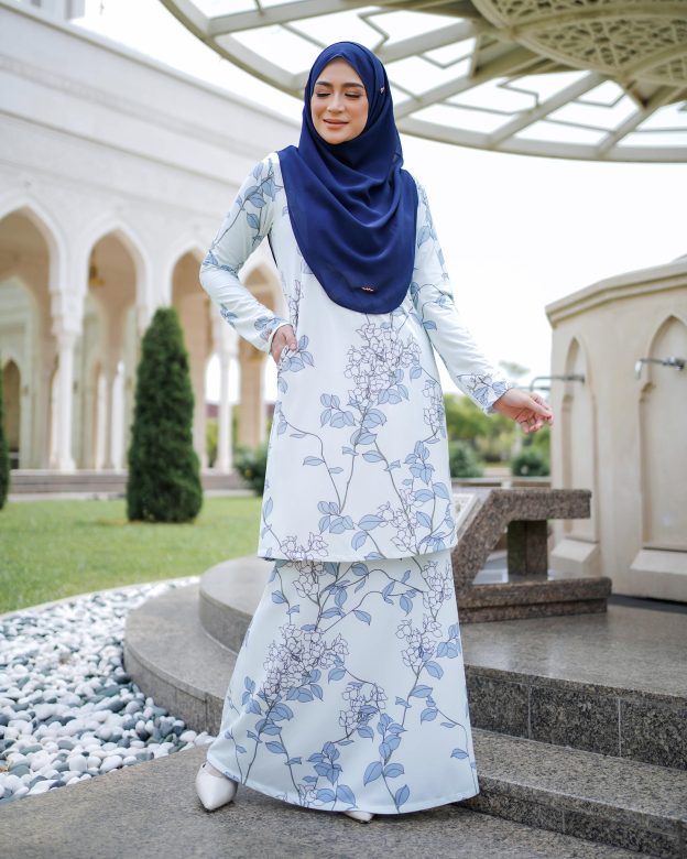 Baju Kurung Lara 2.0 - Sky Blossom