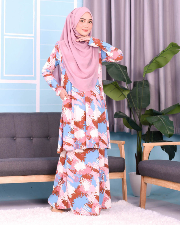 Kurung Lara - Splash Pink