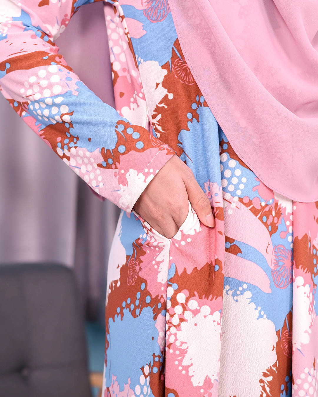 Kurung Lara - Splash Pink
