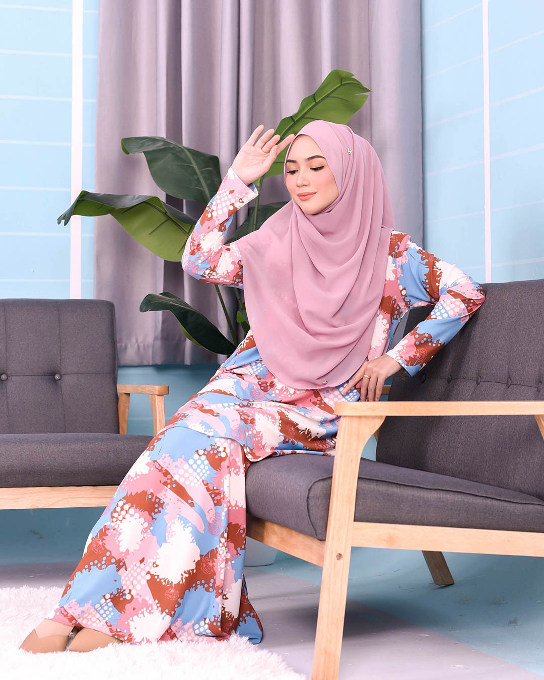Kurung Lara - Splash Pink