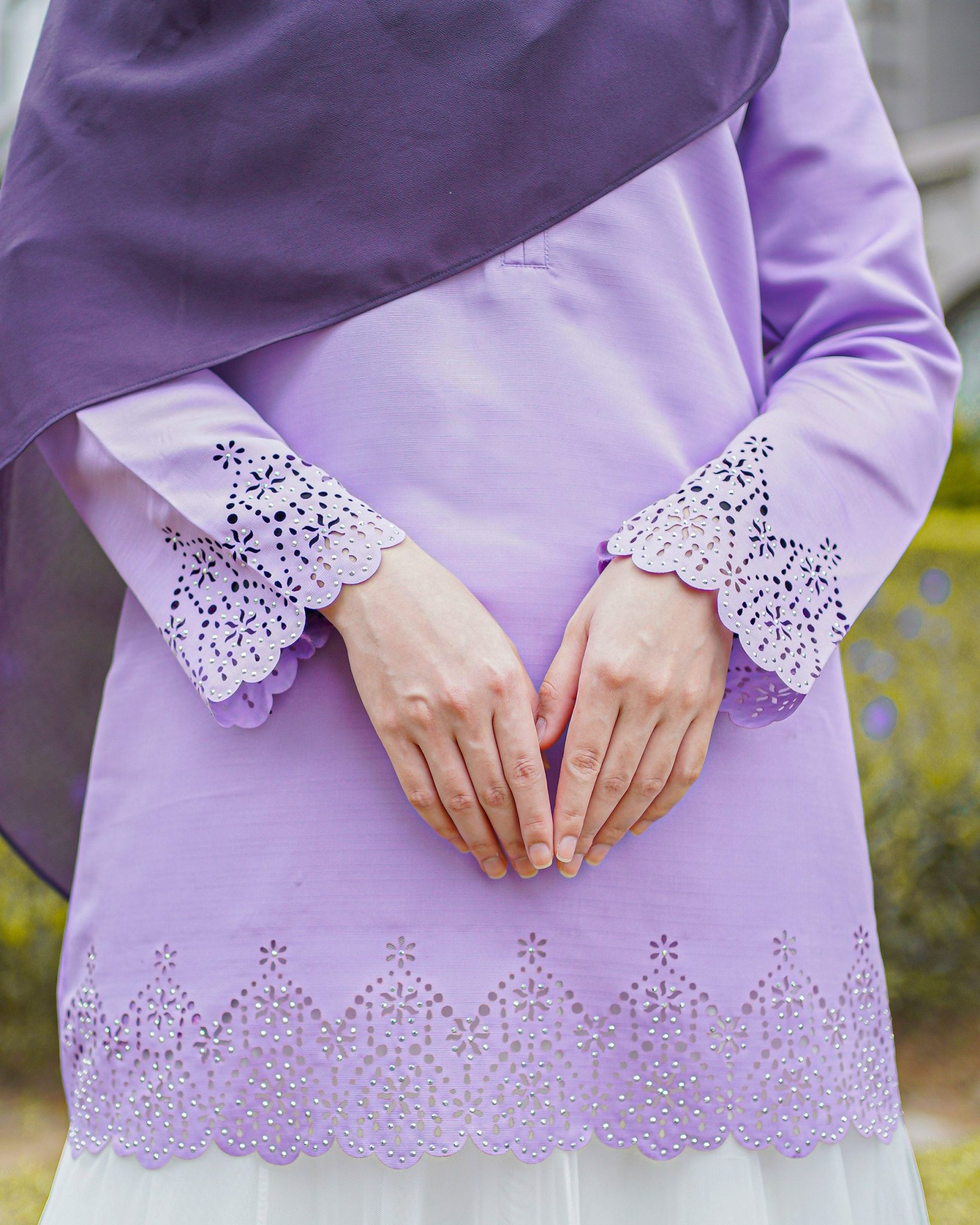 Blouse Lasercut Allena - Lilac