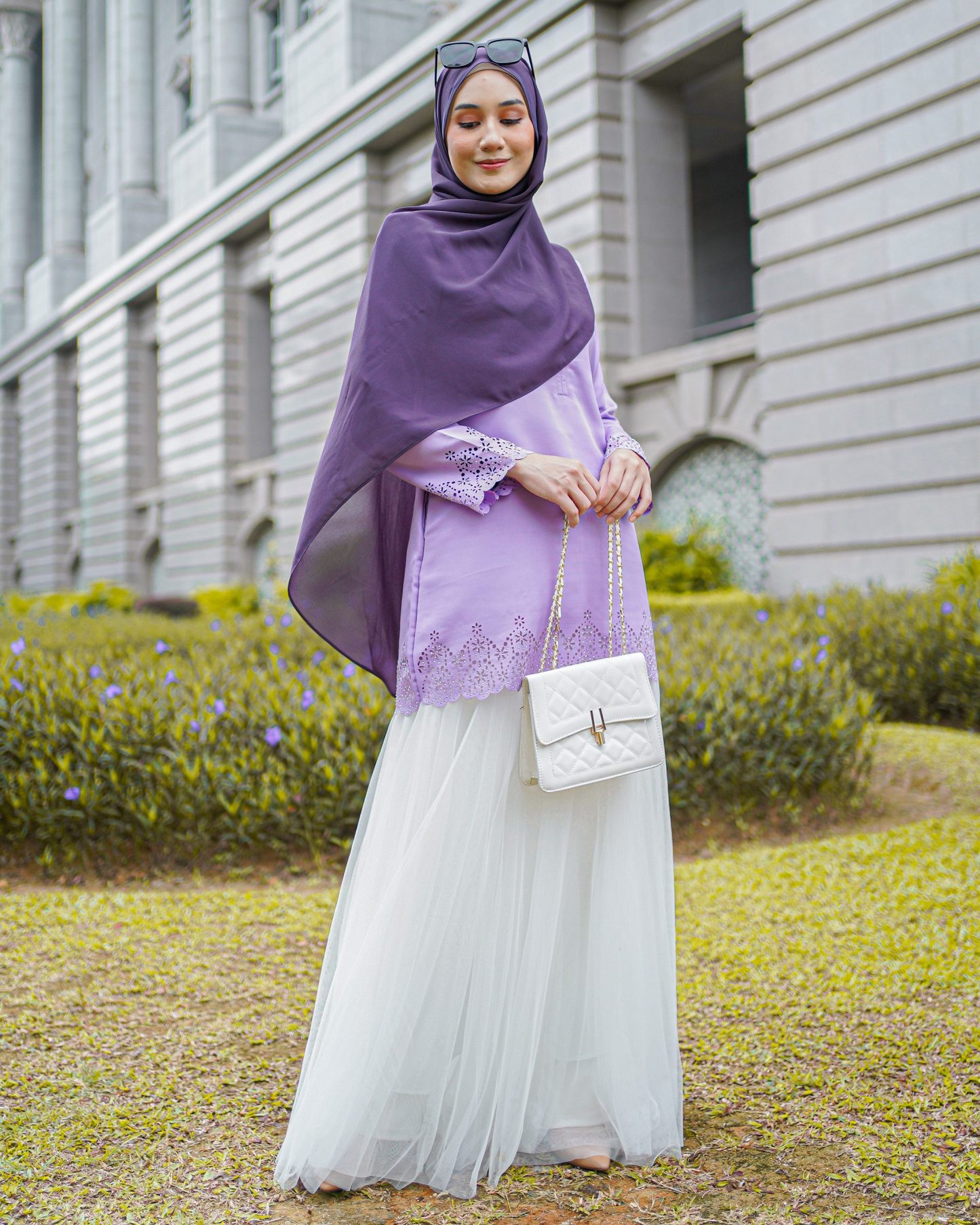 Blouse Lasercut Allena - Lilac