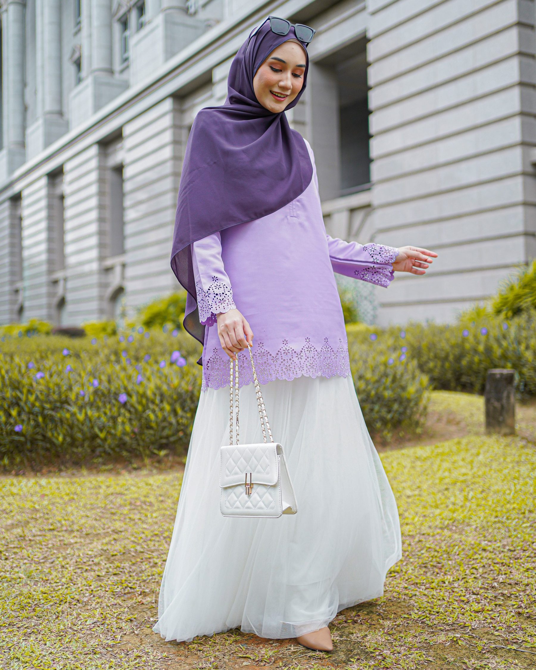 Blouse Lasercut Allena - Lilac